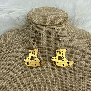 UP SCALE TIME - Vintage Handmade Watch Part Earrings Gold Tone